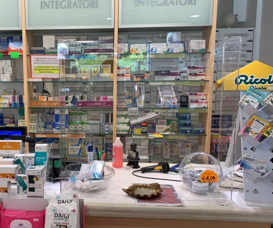 Transparent screen pharmacies